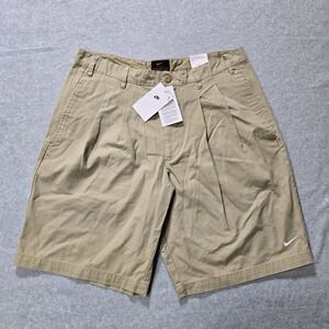Nike Shorts Mens Size 36 Golf Chino Pleated Khaki Dri Fit $80 NWT Cotton